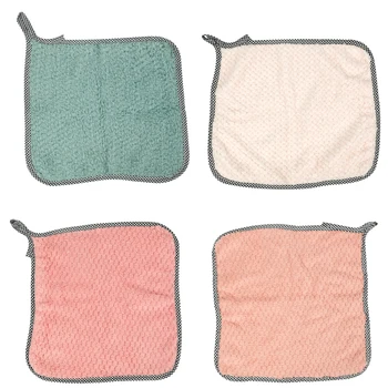 

12 Pcs Kitchen Towels Coral Velvet Microfiber Water Absorption Cleaning Cloth Multifunctional Oil Cleaning Towel Dish Cloth