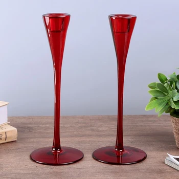 

Candlestick glass "Narrow glass" red set of 2 pcs 28.5x10.5x10.5 cm 4543435