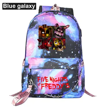 

Anime Five Nights at Freddy's Backpack Teenager Kid School Bags Women Men USB Charging Chain Bundle Travel Bags Bookbag Mochila