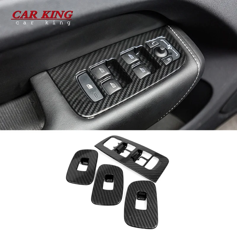 

For Volvo XC60 2018 2019 2020 ABS Window Control Panel Glass Lift Switch Cover Trim Protector Sticker Car Styling Accessory LHD