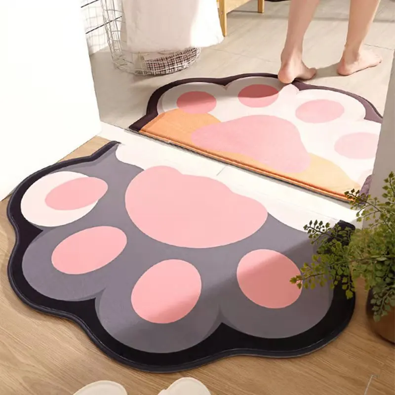 

Cartoon Cat's Paw Carpets Doormats Rugs For Home Bathroom Living Room Entrance Door Floor Stair Kitchen Bedroom Hallway Non-Slip