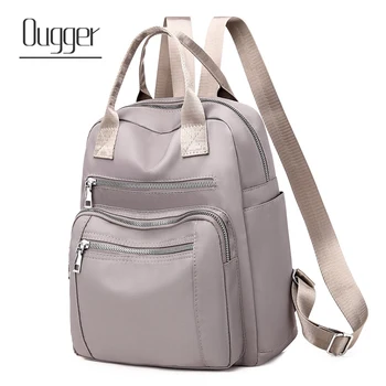

Ougger Travel Backpacks For Women Oxford Student Backpack Grey Large Japan Style Fashion Zippe Bag for Business trip