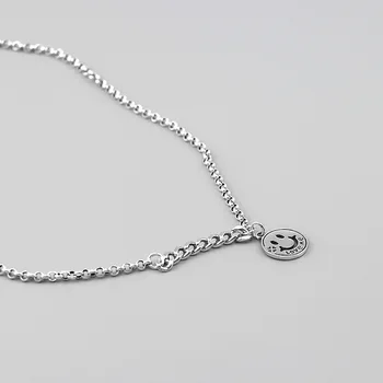 

Coolkala sterling smiling face Thai silver necklace temperament chain old internet celebrity jewelry