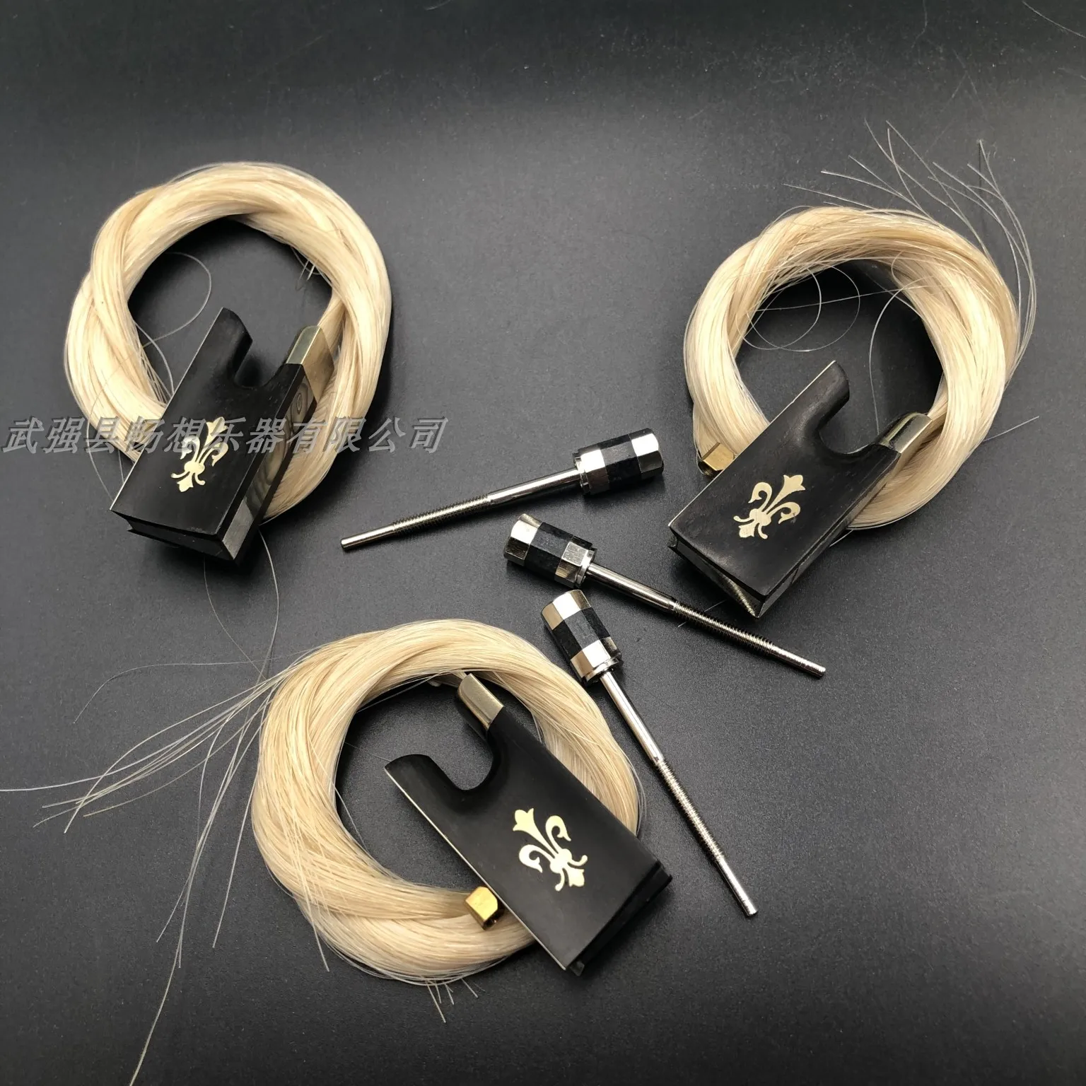 Description Picture 6 of item1 set Indonesian grade A ebony violin/cello bow frog Install screw bow horse hair 3/4-4/4 size, violin/cello parts