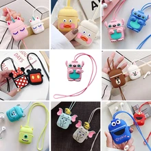 Мультяшный чехол для наушников для Apple Airpods, силиконовый чехол, милые аксессуары для Airpods 2, беспроводная bluetooth-гарнитура, защитный чехол