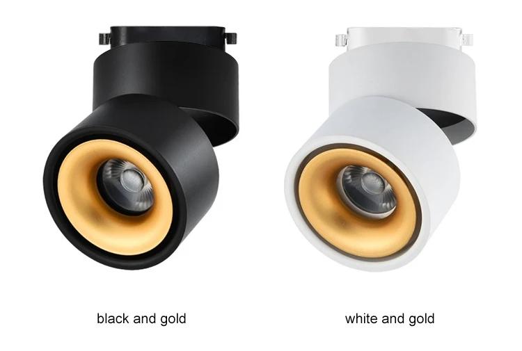 Surface Mounted LED Ceiling Lights Kitchen Fixtures COB Back ground Spot Lamp Angle Adjustable Black White Lampshade AC85-265V