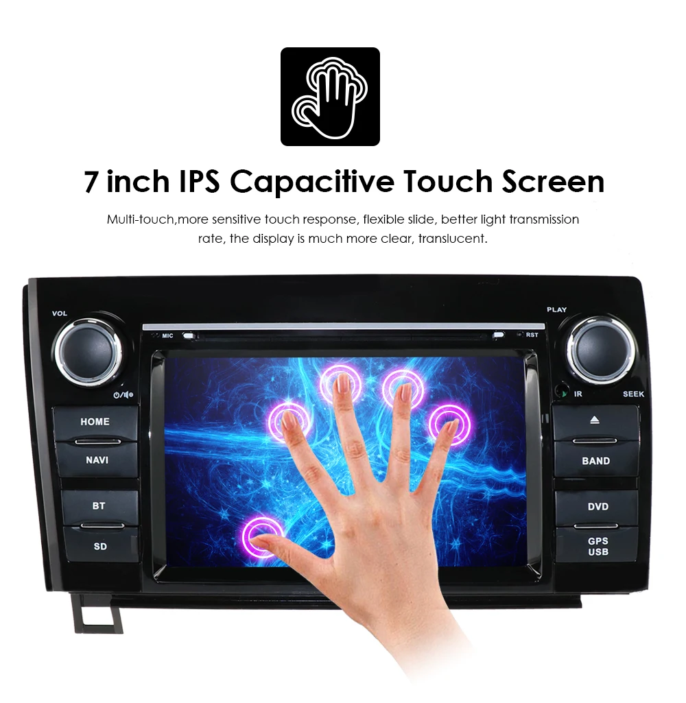 Sale Android 9.0 Car DVD Player For Toyota Tundra 2007-2013/Toyota Sequoia(2008-2014)Stereo 4G WIFI DAB+SWC RDS DVBT GPS Navi RAM 2GB 15