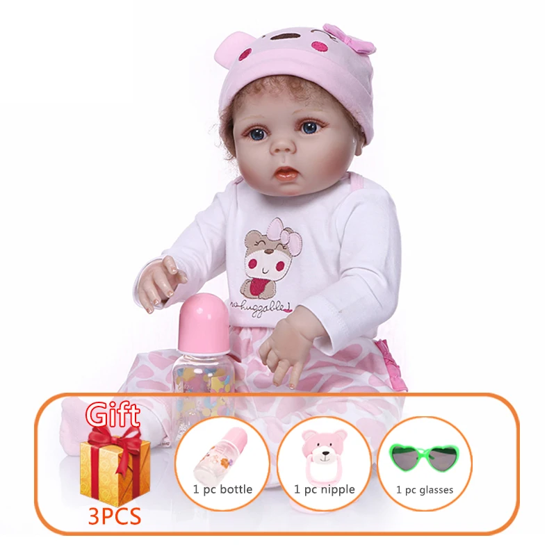 NPK 55 см силиконовый Reborn Baby Doll девочка винил реалистичные куклы bebe дети Playmate с