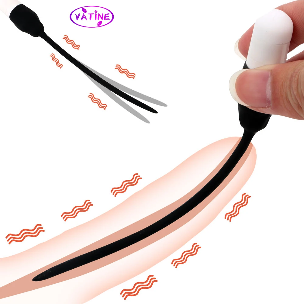 Urethral Dilator 3mm Urethral Sounding Penis Plug Catheter Vibrators For Men Masturbator Male Urethra Sounds Machine Adults Tools Erotic
