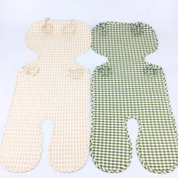 

Summer Baby Bamboo Fiber Cool Mat Plaid Baby Car Seat Pad Infant Brown, Green Stroller Seat Cover