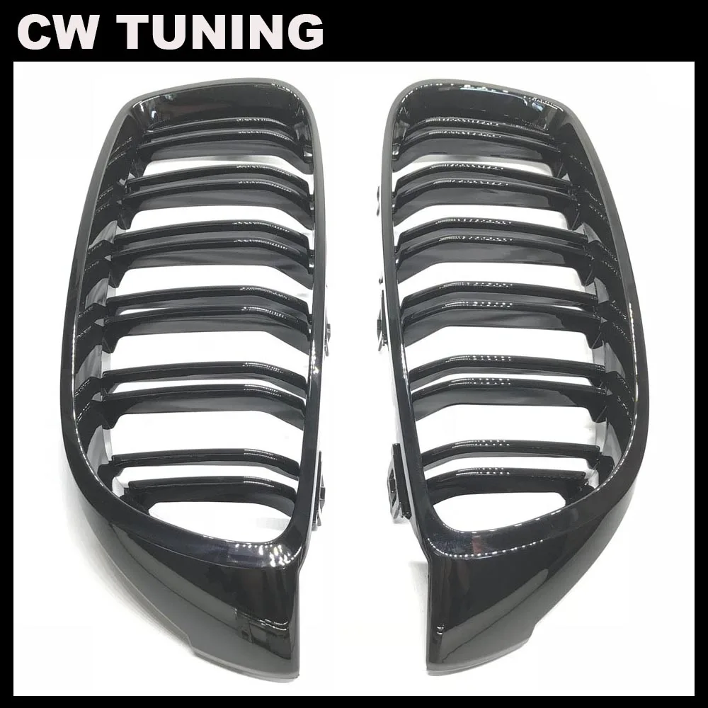

Front Grill Grilles Kidney Grill Replacement for BMW 4 Series F32 F33 F36 F80 F82 Double Slat M4 Sport Style Bright Black