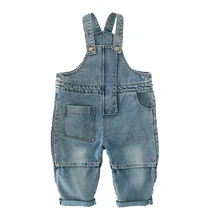 WLG детский осенний повседневный комбинезон для маленьких мальчиков и девочек, джинсовый комбинезон черного и синего цвета, комбинезон для малышей