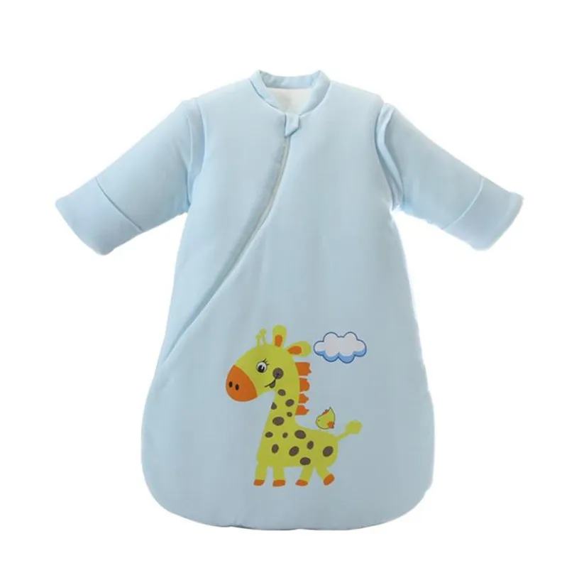 Cotton Thick and Warm Sleeping Bag Detachable Long Sleeve Toddler Sleep Sack 4 Colors Kids Sleeping Bag