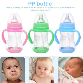 

Baby Silicone Milk Feeding Bottle BPA Free Safe Infant Juice Water Feeding Bottle cup Glass Nursing Feede 320ml 240ml180ml