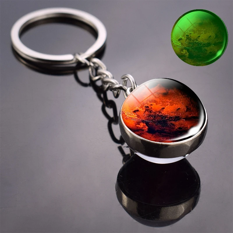 Mars Светящиеся Солнечный Системы брелок для ключей «Планета» Galaxy Туманность стекла шар брелок луна земля солнце Vernus Меркурий Марс Стекло брелок с кабошоном - Цвет: Mars