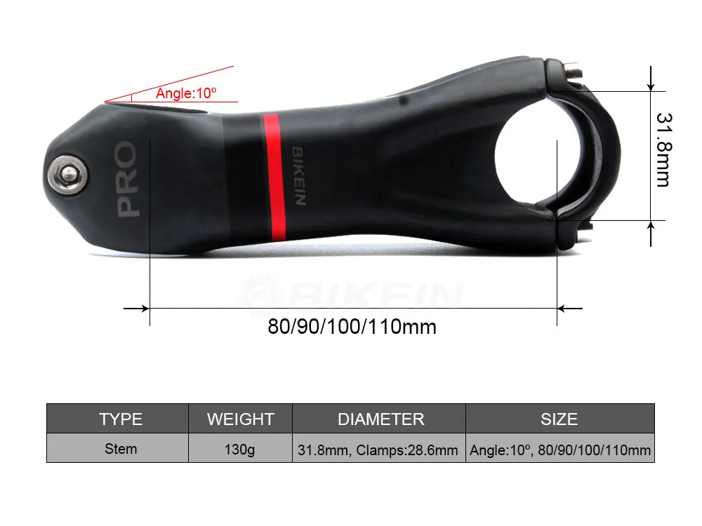 BIKEIN-Профессиональный велосипедный MTB однообразный руль для горного велосипеда 10 градусов, Сверхлегкий полностью углеродный руль, комплекты для руля 265 г
