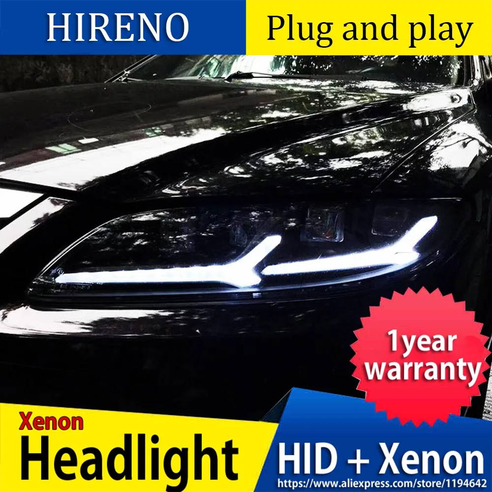 Car Styling for Mazda 6 Headlights 2003- Mazda6 LED Headlight Mustan Design DRL Bi Xenon Lens High Low Beam Parking