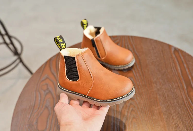 Children Snow Boots 2020 Autumn Winter Cotton Shoes Boys Girls Waterproof Non-slip Ankle Boots Kids Leather Boots Fashion