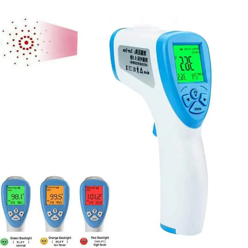 

New Portable Infrared Digital Thermometer Ear Forehead Tri-color Flash Alarm HD Screen Body Thermometer Baby Health Management