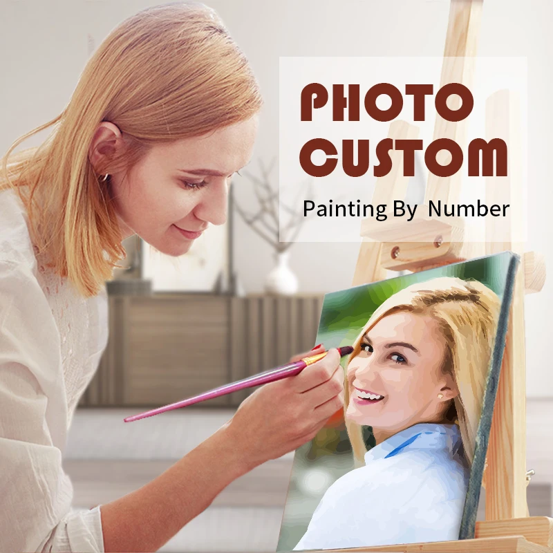 RUOPOTY Frame Personalised Paint By Numbers Photo Custom Landscape Animals Family Diy Coloring Gift Arts | Дом и сад