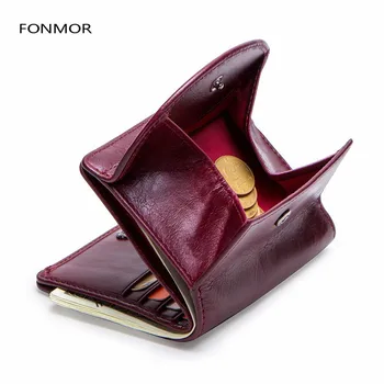 

Genuine Leather Women Wallet Fashion Coin Purse For Girls Female Small Portomonee Lady Perse Money Bag Card Holder Mini Clutch