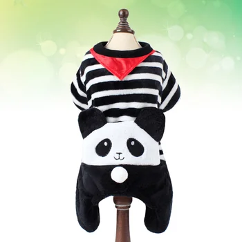 

Funny Pet Costume Black and White Stripe Panda Cosplay Clothes for Puppy Dog Size XS