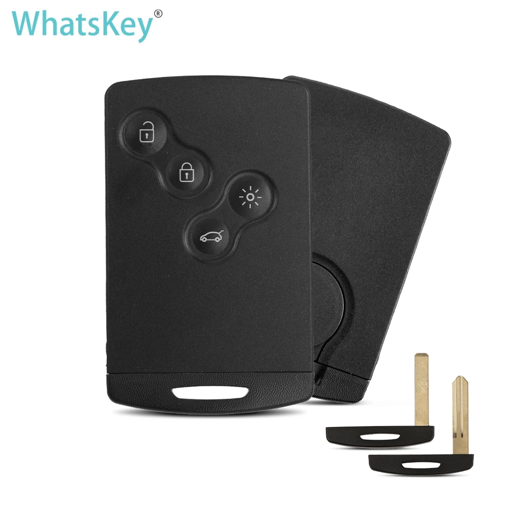 

WhatsKey 4 кнопками, ключ для Renault Megane Laguna Koleos Clio без ключа смарт-карта ключ чехол со вставкой NSN14/VA2 лезвие