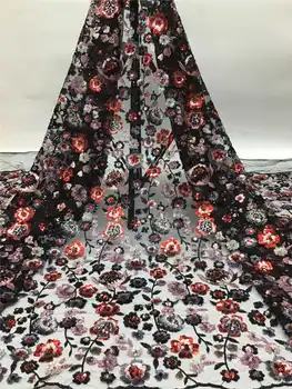 

High Quality Embroidery Sequins tulle Fabric Latest African Bead tube fabric with Glitters Sequins for Wedding Dress NN595