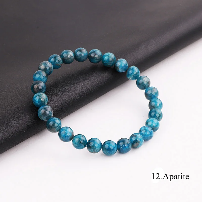 100% Natural Stone Women Bracelet Birthstone 8MM Stone Beaded Elastic Bracelet Lady Women Jewelry Gift - Image 4