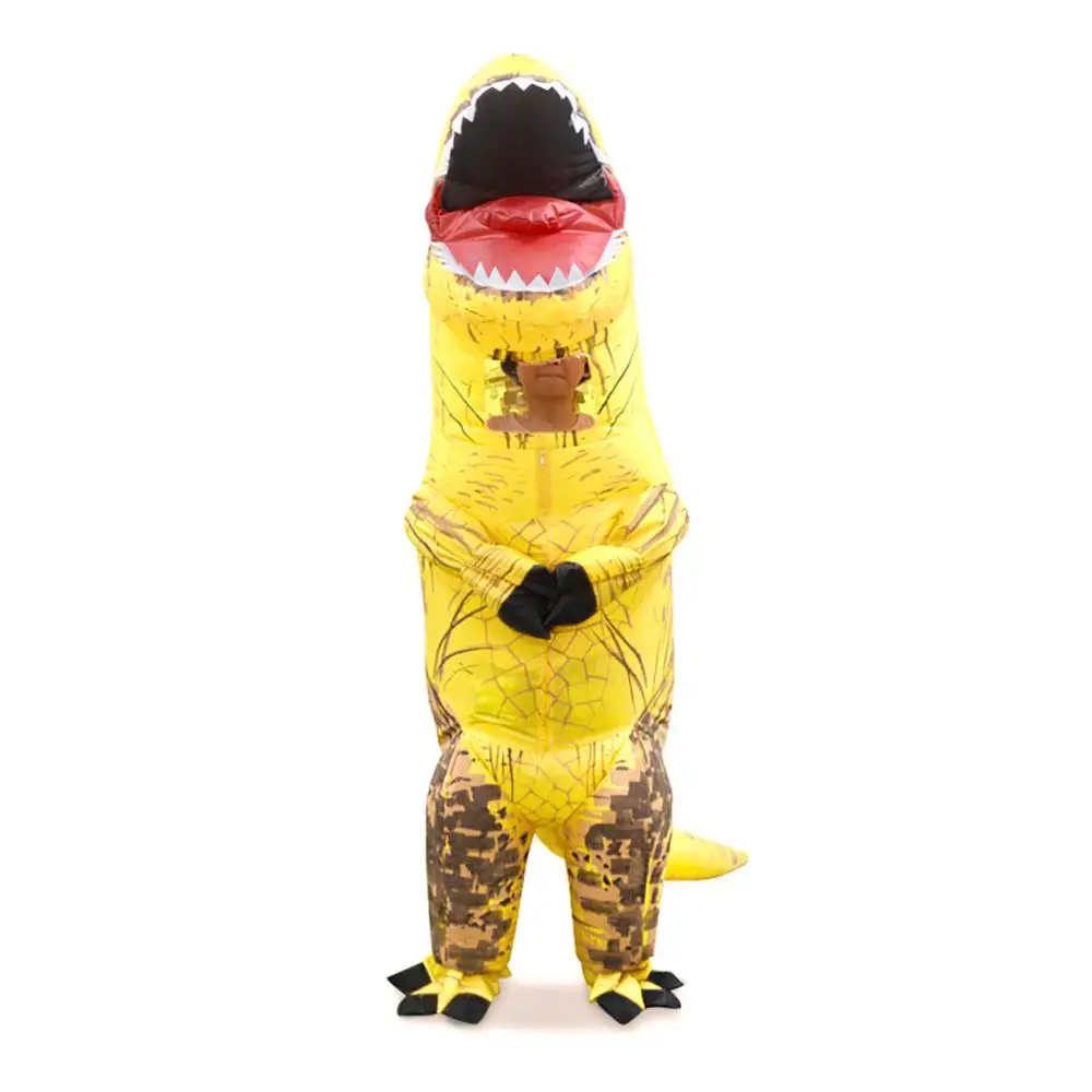 Inflatable Dinosaur Costume Mascot Child Adults Halloween Blowup Outfit Cosplay - Color: Y-S