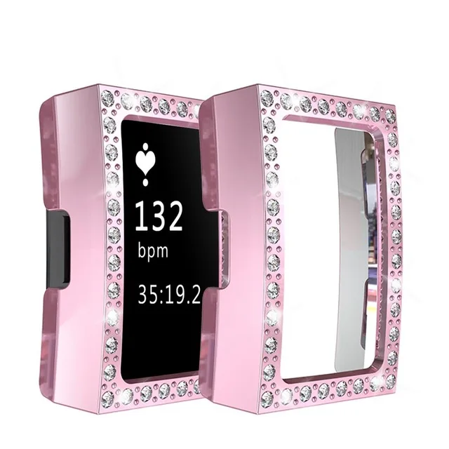 Pink-Blingbling Чехол для смарт часов для Fitbit Charge 2 Полная защита ТПУ чехол для Fitbit Charge 2 Защита экрана для браслета Fitbit Charge 2 - Цвет: Pink-Blingbling
