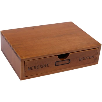 

HOT Vintage Wooden Box Storage Drawer Wooden Chest of Drawers Jewelry Organizer Office Home Decoration Desktop Storage Box