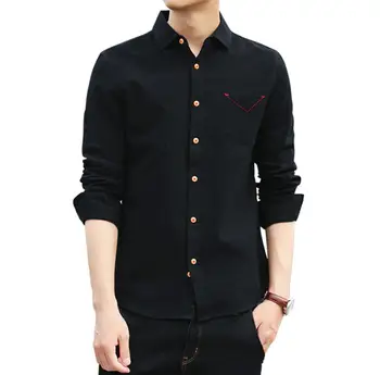 

Men's long-sleeved shirts 2020 spring and autumn em8 solid color casual all-match men's shirts BAT77-1-18