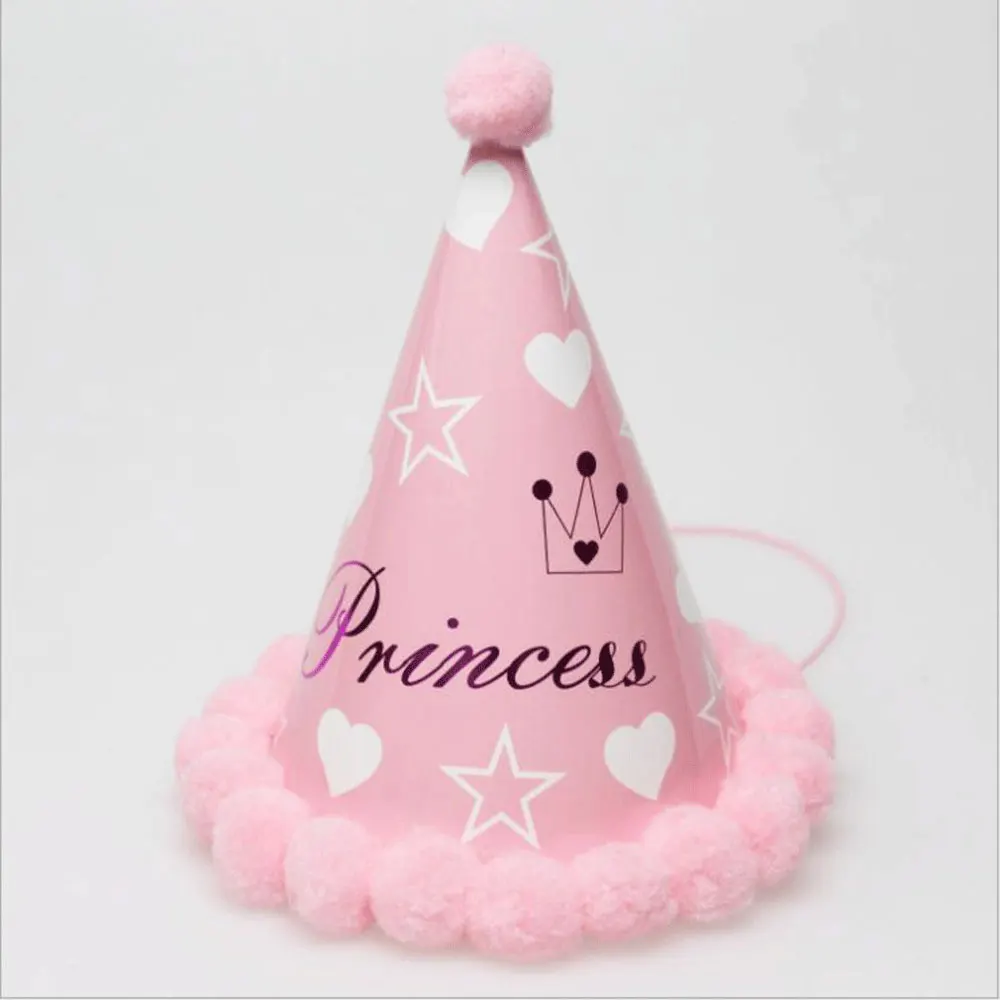 Princess ball cap 1 шт. детская Радужная шляпа на день рождения, украшение в виде короны, бумажная шапка с рисунком, яркая Праздничная шапка на день рождения - Цвет: Princess ball cap