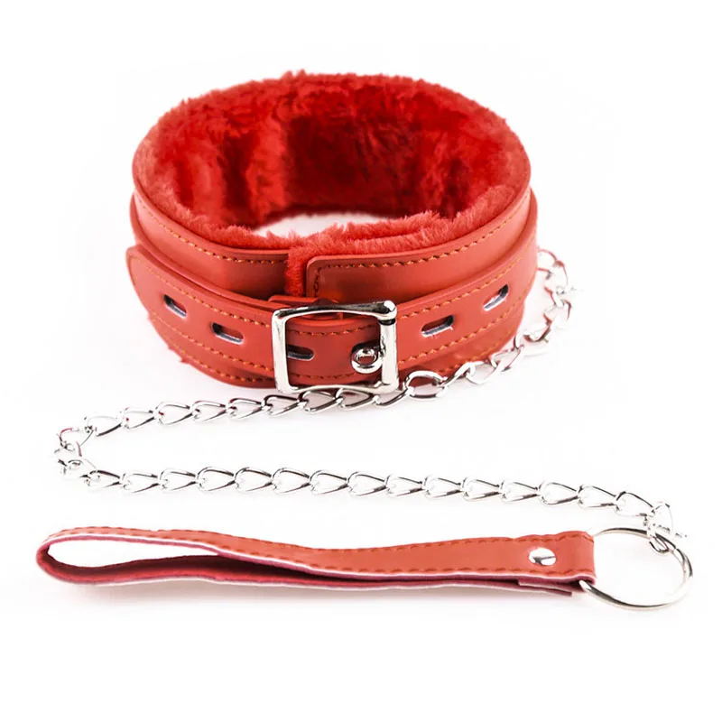 

Neck Bondage Leather Slave Collar Adult Games BDSM Fetish Women Erotic Sex Toys For Couples Restraints Collar with Chain Leash