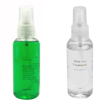 

2 Bottle Pre & After Wax Treatment Liquid Hair Removal Spray Hair Remover Waxing Sprayer 60Ml, White & Green