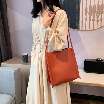 

One-Shoulder Large Bag Women's New Style Fashion Korean-style Versatile Large-Volume Tote Bag Western Style Hand Bucket Bag