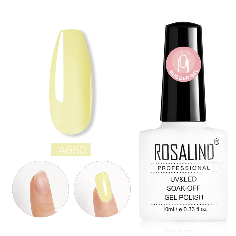RDA650 Полигель для наращивания ногтей ROSALIND, лак для ногтей с кристаллическим эффектом, полуперманентные гель-лаки для УФ-маникюра, дизайн ногтей, 10 мл - Цвет: RDA650