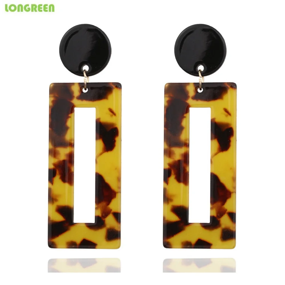 

Acetate Leopard Earrings Acrylic Plate Geometric Resin Square Earrings Set Jewelry Accesorios Mujer Boucles d Oreille Femme 2019