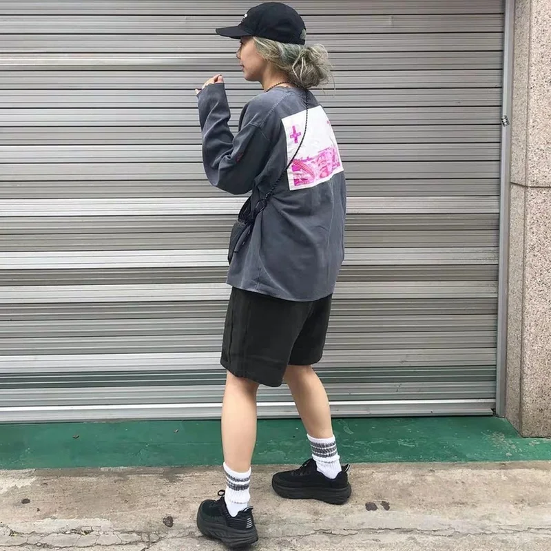Футболки c. E CAV EMPT, футболки с длинными рукавами, выстиранная вышивка крестом, футболки для мужчин и женщин, демисезонная уличная одежда, cav empt