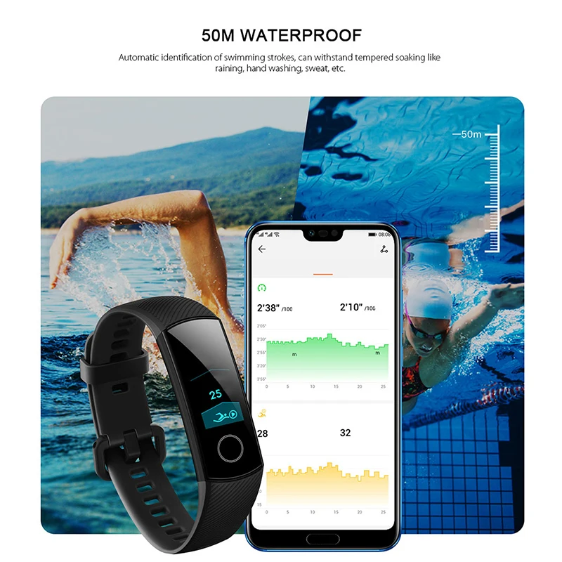 Оригинальный Смарт браслет Huawei Honor Band 4 с AMOLED дисплеем водонепроницаемый смарт NPC