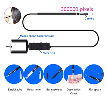 

Black Ear Spoon Borescope Endoscope USB Endoscope Inspection Mobile Phones Monitoring Waterproof Portable Practical Durable