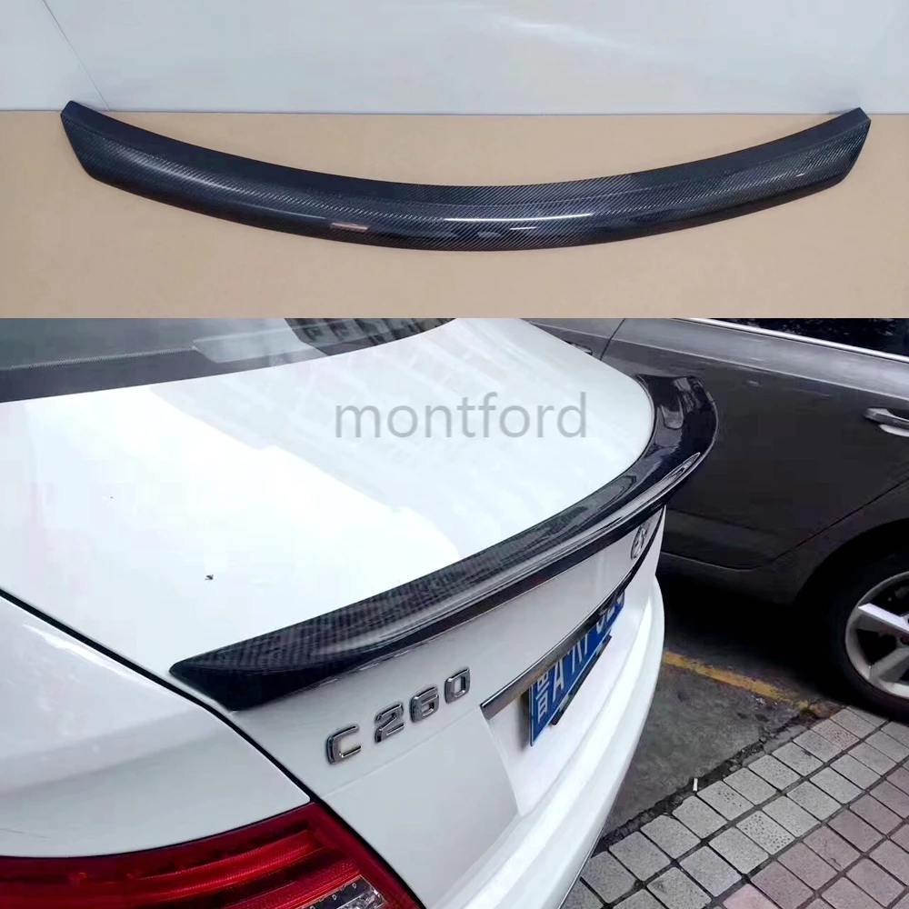 W204 C250 C300 C63 Реальные углеродного волокна автомобилей спойлер заднего багажника