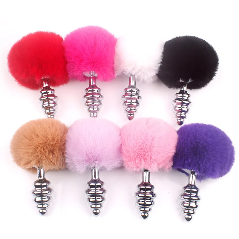 Women Sexy Metal Anal Toys Butt Plug Stainless Steel Anal Plug Pokemon Bunny Girl Tail for Adult Couples SM Products