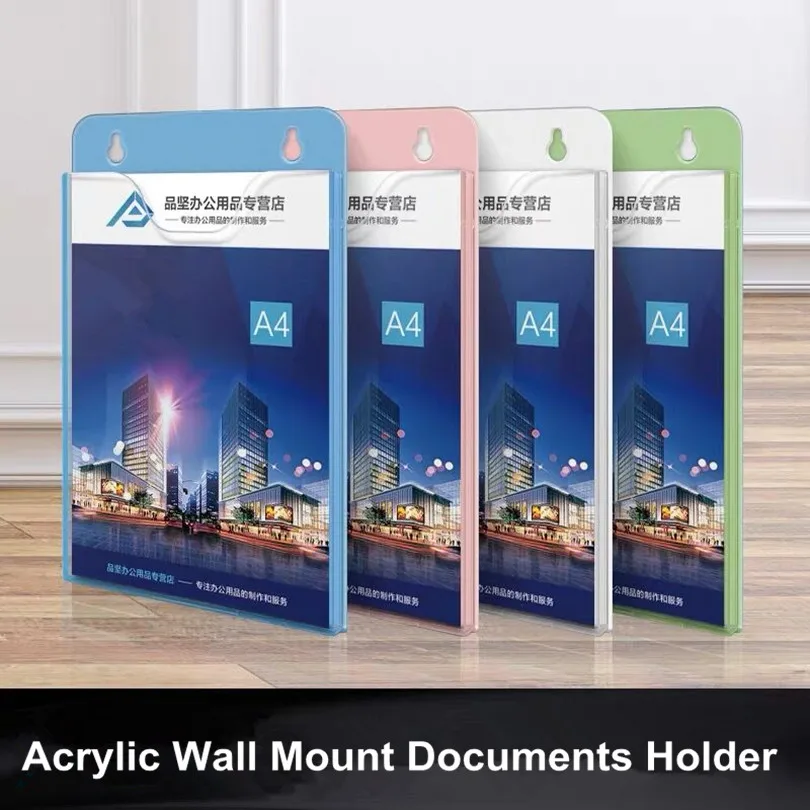 

A4 Wall Mount Sign Holder Display Frame File Holder Literature Holder Pocket Holder Document Folder Organizer