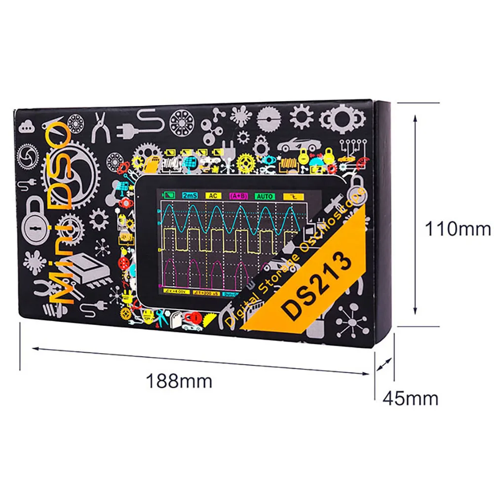 Мини цифровой осциллограф DIY Kit 4 канала 100 мс/с ЖК-дисплей USB осциллограф карманный размер хранения Обучающий набор осциллограф