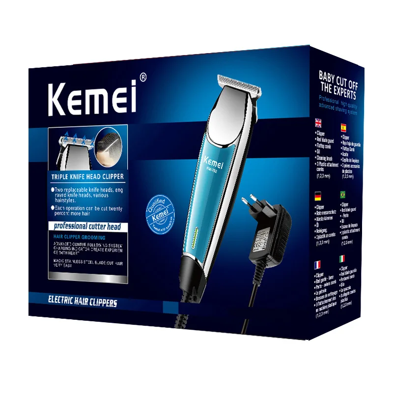 Kemei машинка для стрижки волос барбершоп салон профессиональный электрический резак для волос станок для бритья KM-703 Бритва 100-240 в EU Plug 41D - Color: with box