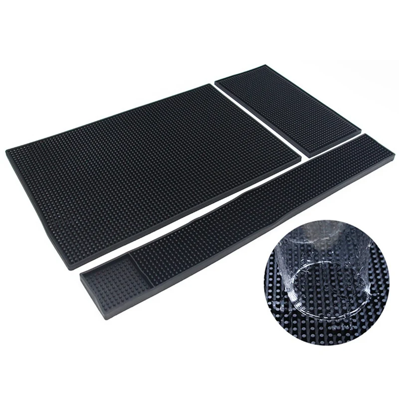 Hot 30/40/60cm PVC Pad Bar Wine Waterproof Rubber Mat Coaster Placemat Beer Whiskey Rectangle Mat bar accessories for bartender