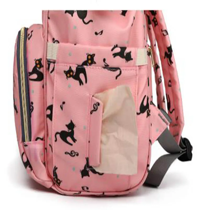 LEQUEEN сумка для подгузников с мультяшным котом для мам, модный рюкзак с милым принтом для путешествий, сумка для кормления ребенка, рюкзак для ухода за ребенком