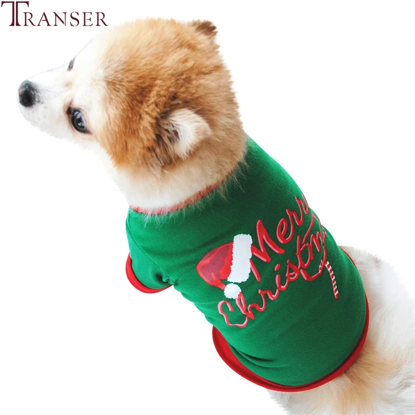 Transer Merry с принтом рождественских букв одежда с принтом в виде собак зеленая Pet футболка кошка собака щенок одежда Teddy домашних животных собак костюм 9107